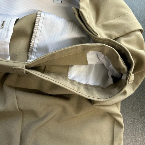 Haggar Mens 36  Cool 18 Pro Expandable Waist Comfort Stretch Shorts‎ Khaki - Picture 5 of 13